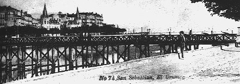 Pasarela provisional del Puente Maria Cristina en 1893 (San Sebastin - Donosti)